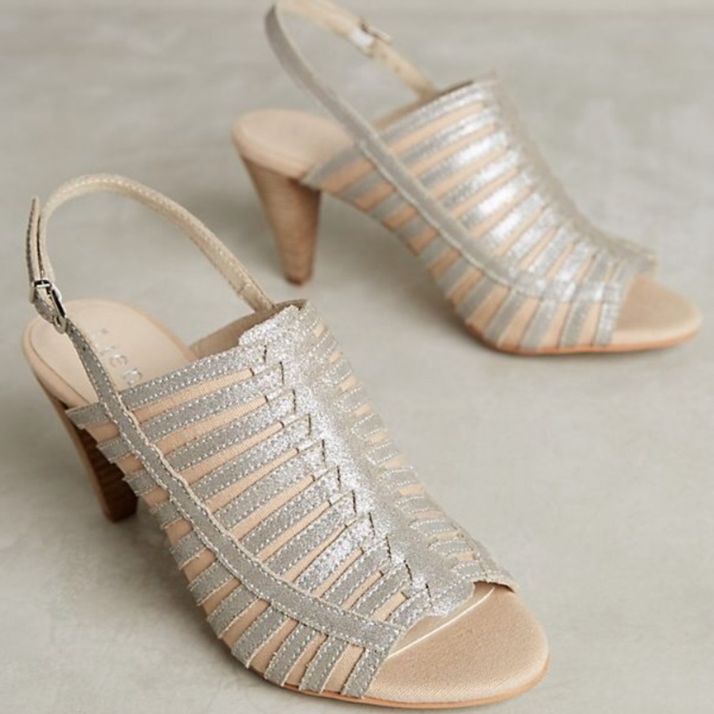 New Anthropologie Toluca Slingback, 9.5US silver